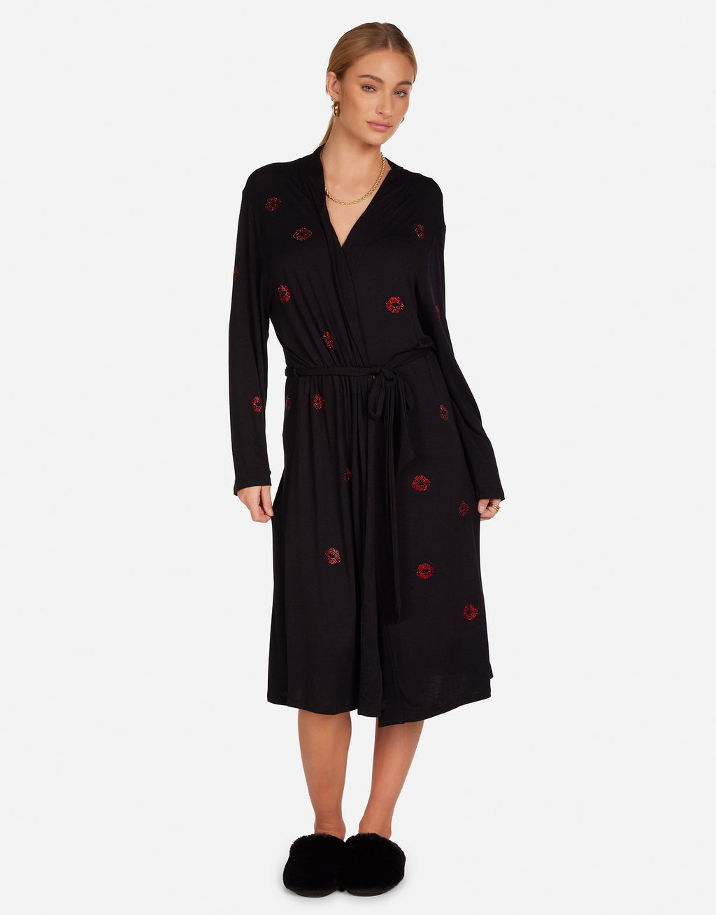 Daniela Red Crystal Lips Robe