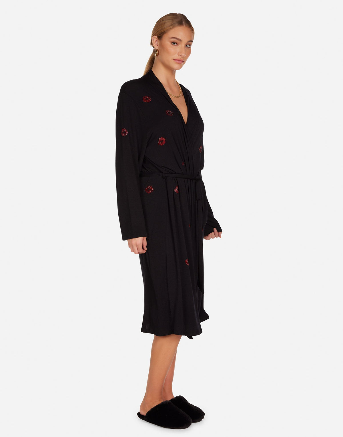 Daniela Red Crystal Lips Robe