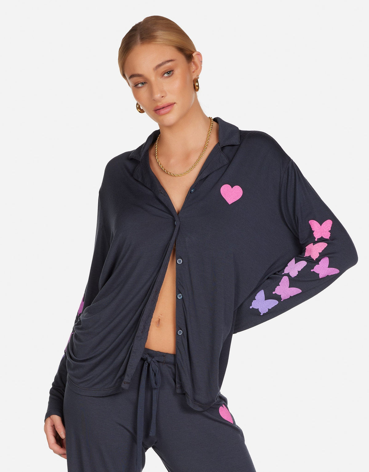 Alison Ombré Butterfly Heart Pajama Set