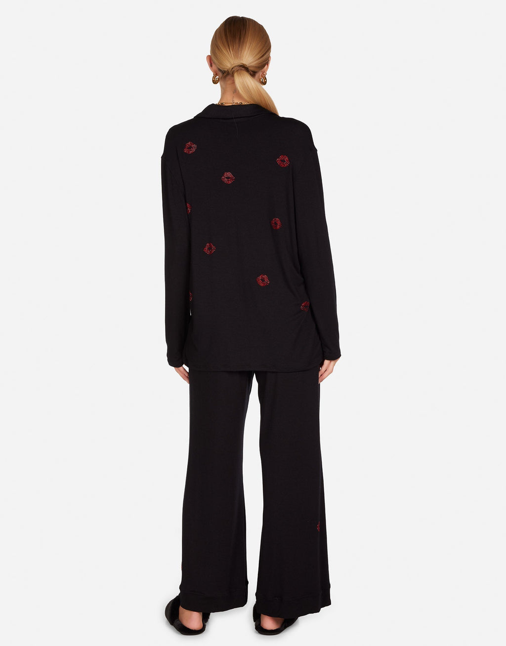 Alison Red Crystal Lips Pajama Set