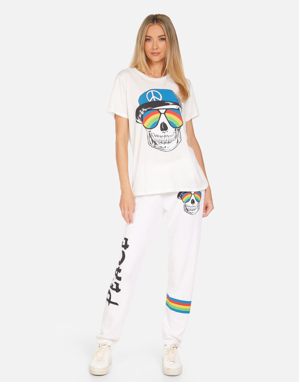 Wolf Rainbow Peace Skull